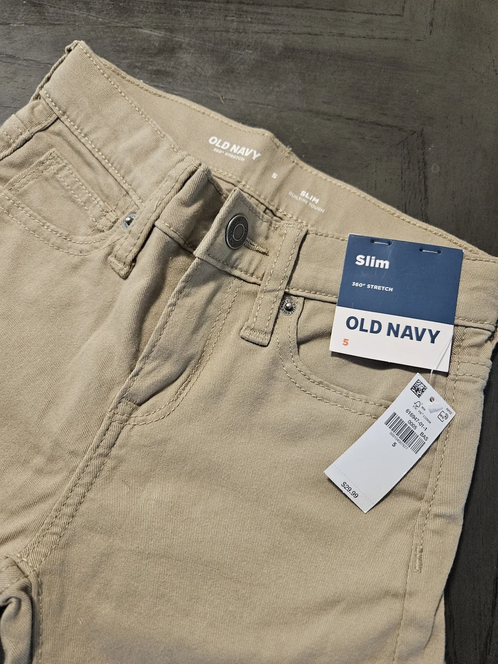 NWT Old Navy Boys’ School Uniform Pants – Slim Size 5 Khaki